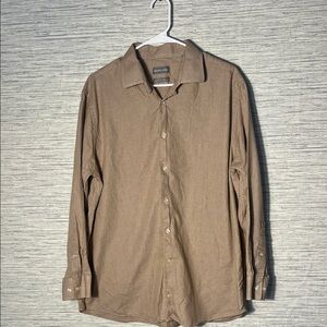 Michael Kors Tan Gingham Performance Button-Down Shirt – Size 17.5 32/33  (819)